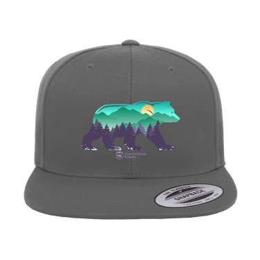 Bear Printed Flat Bill Cap